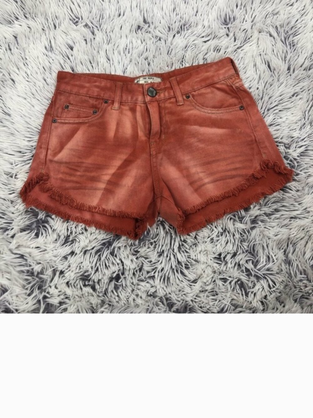 Free People Cut-Off Jean Shorts Size 24 Orange